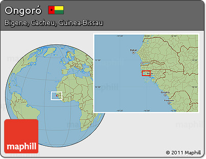 Savanna Style Location Map of Ongoró