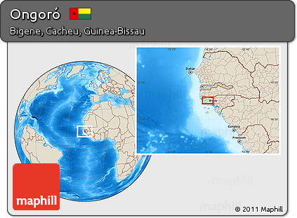 Shaded Relief Location Map of Ongoró