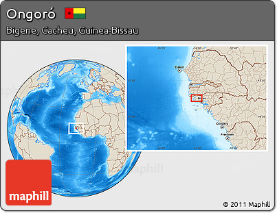 Shaded Relief Location Map of Ongoró