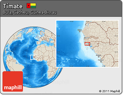 Shaded Relief Location Map of Tímate
