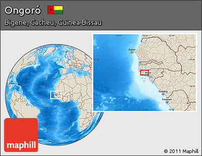 Shaded Relief Location Map of Ongoró