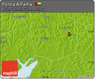 Physical Map of Ponta Alfama