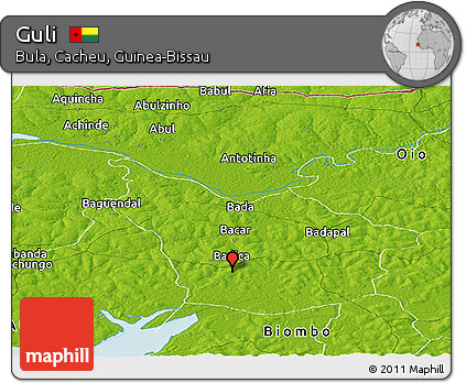 Physical Panoramic Map of Guli