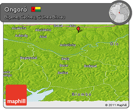 Physical Panoramic Map of Ongoró