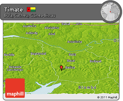 Physical Panoramic Map of Tímate