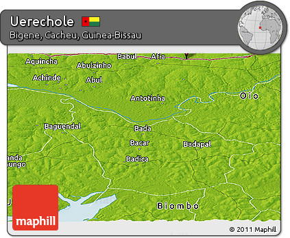Physical Panoramic Map of Uerechole