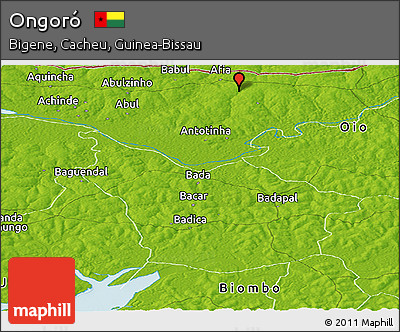 Physical Panoramic Map of Ongoró