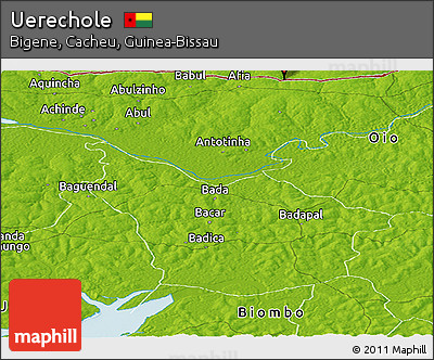 Physical Panoramic Map of Uerechole