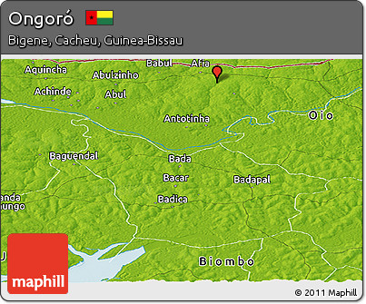 Physical Panoramic Map of Ongoró