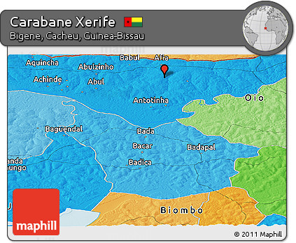Political Panoramic Map of Carabane Xerife