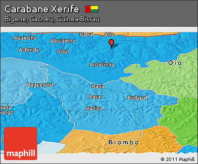 Political Panoramic Map of Carabane Xerife
