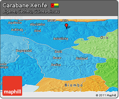 Political Panoramic Map of Carabane Xerife