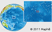 Physical Location Map of the area around 12° 11' 54" N, 178° 25' 30" W
