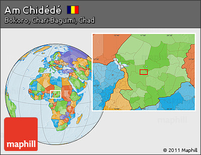 Political Location Map of Am Chidédé
