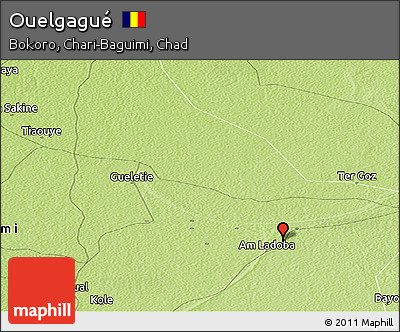 Physical Panoramic Map of Ouelgagué