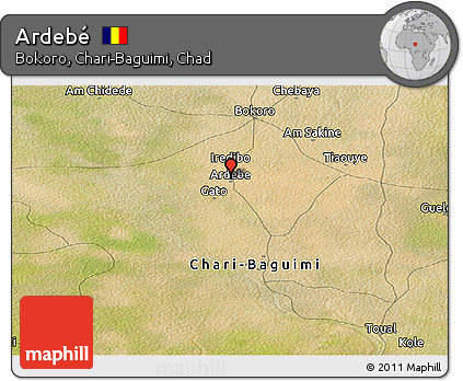 Satellite Panoramic Map of Ardebé