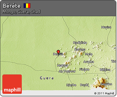 Physical 3D Map of Béréte