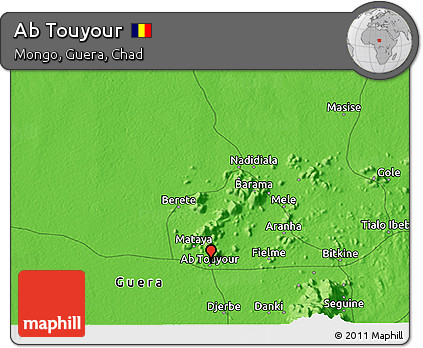Political 3D Map of Ab Touyour