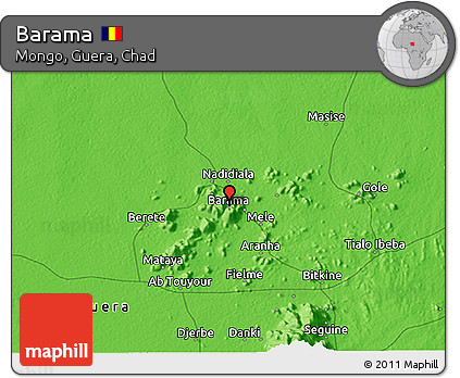 Political 3D Map of Barama