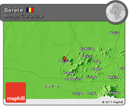 Political 3D Map of Béréte