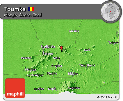 Political 3D Map of Toumka