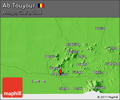 Political 3D Map of Ab Touyour