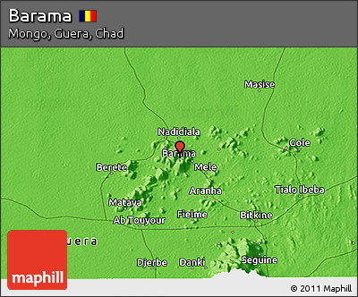 Political 3D Map of Barama