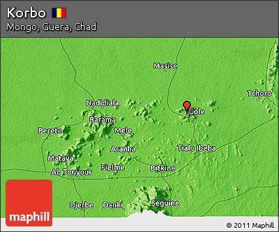 Political 3D Map of Korbo