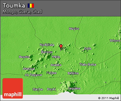 Political 3D Map of Toumka