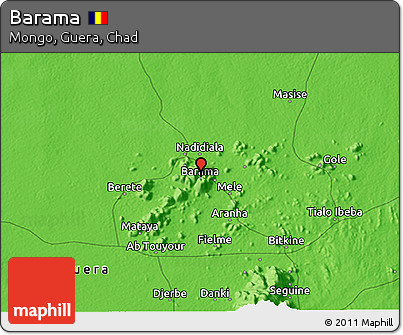 Political 3D Map of Barama