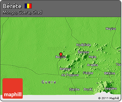 Political 3D Map of Béréte