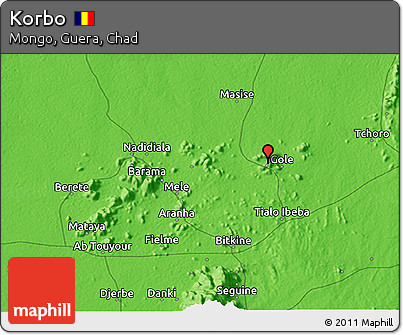 Political 3D Map of Korbo