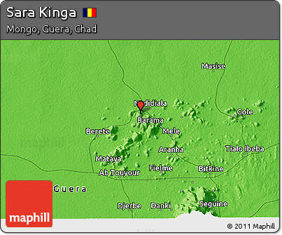 Political 3D Map of Sara Kinga