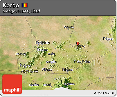Satellite 3D Map of Korbo