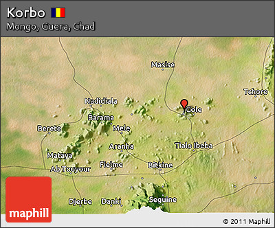 Satellite 3D Map of Korbo