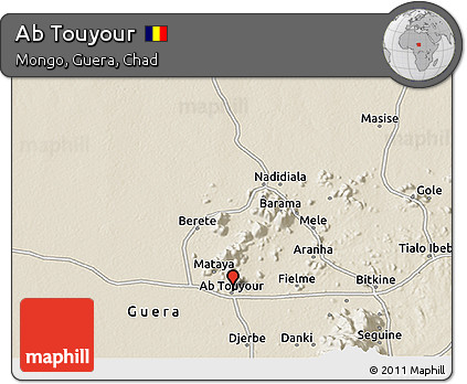 Shaded Relief 3D Map of Ab Touyour
