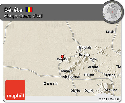 Shaded Relief 3D Map of Béréte