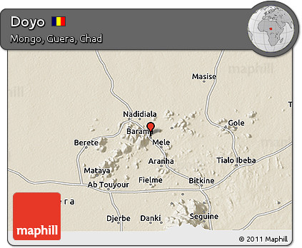 Shaded Relief 3D Map of Doyo