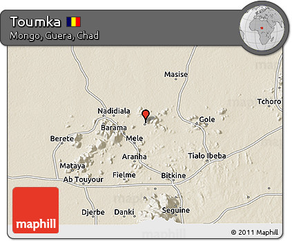 Shaded Relief 3D Map of Toumka