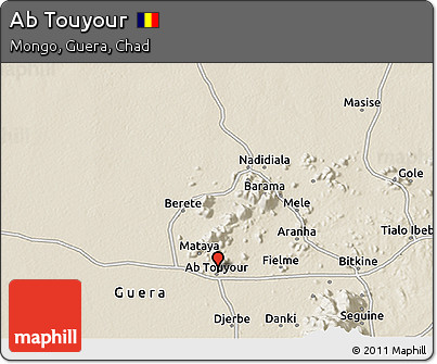 Shaded Relief 3D Map of Ab Touyour