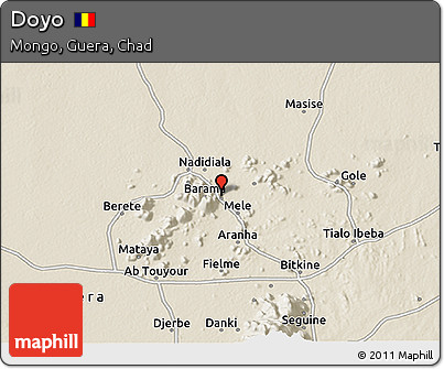 Shaded Relief 3D Map of Doyo