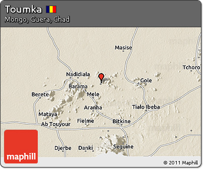 Shaded Relief 3D Map of Toumka