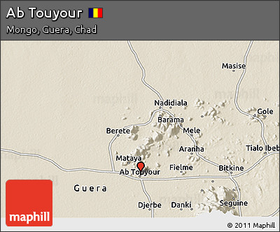 Shaded Relief 3D Map of Ab Touyour