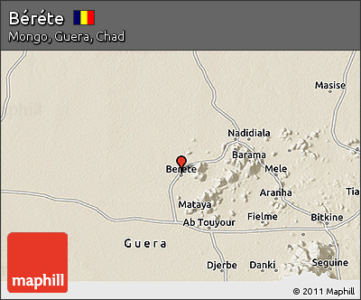 Shaded Relief 3D Map of Béréte