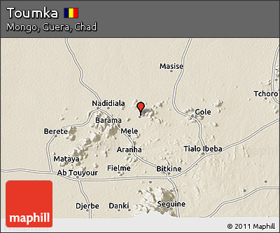Shaded Relief 3D Map of Toumka