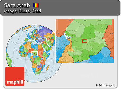 Political Location Map of Sara Arab
