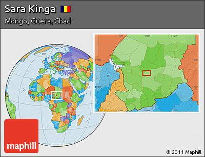 Political Location Map of Sara Kinga
