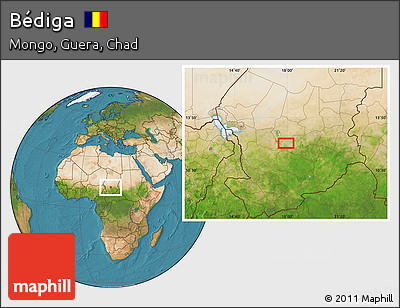 Satellite Location Map of Bédiga