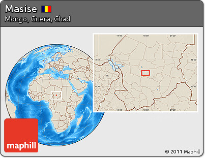Shaded Relief Location Map of Masise
