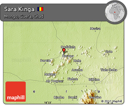 Physical Map of Sara Kinga